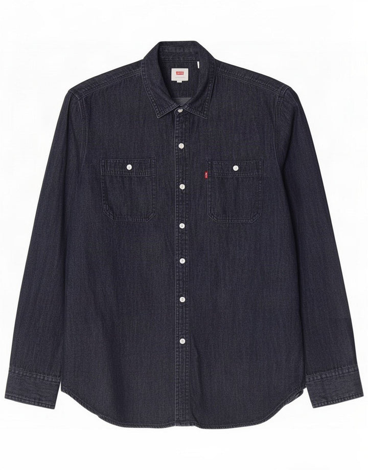 Levi's Denimskjorte til mænd Large Navy Blue Cotton