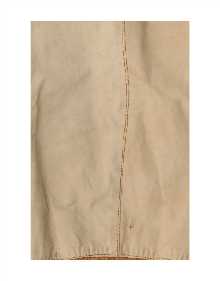 Vintage dame bomber læderjakke UK 14 Medium Beige