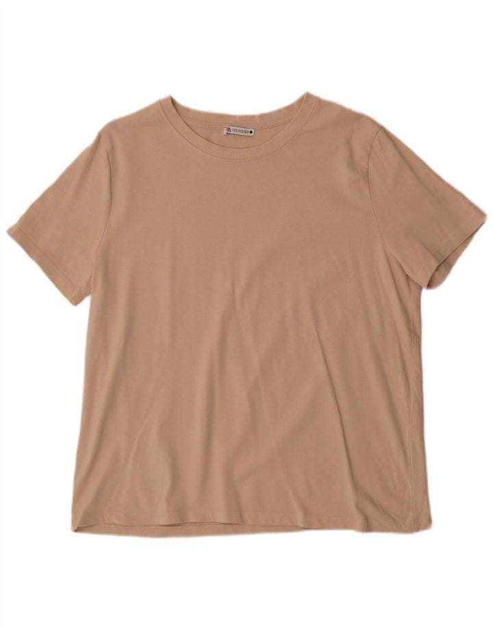 Zara Dame T-Shirt Top UK 18 XL Beige