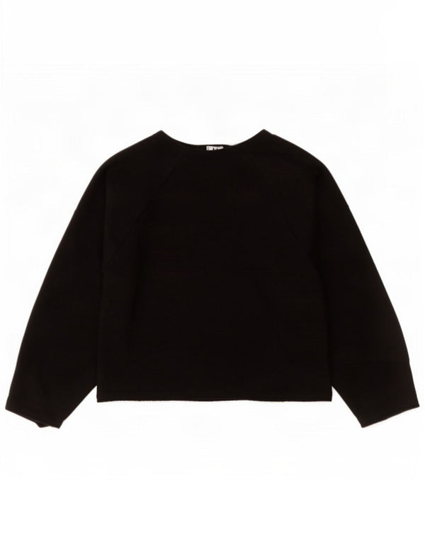 Zara Womens Crop V-hals sweater UK 14 Medium Black