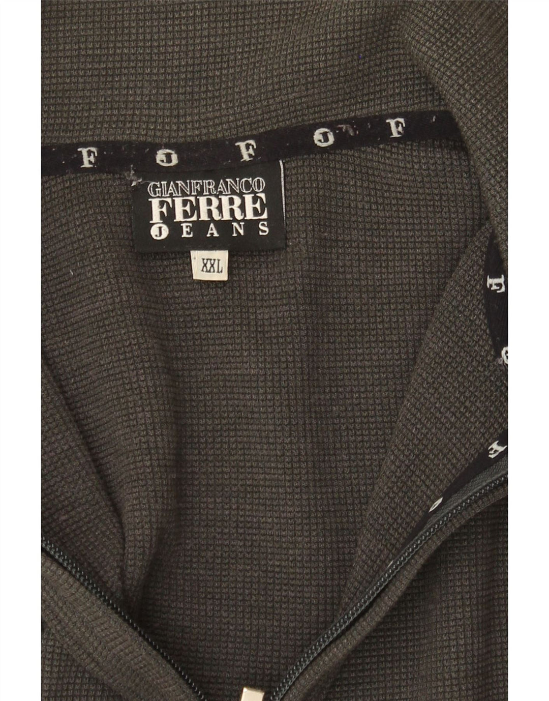 GIANFRANCO FERRE Womens Zip Neck Jumper Sweater UK 20 2XL Grey Vintage Gianfranco Ferre and Second-Hand Gianfranco Ferre from Messina Hembry 