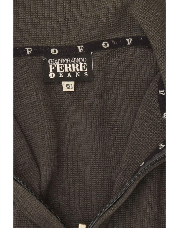 GIANFRANCO FERRE Womens Zip Neck Jumper Sweater UK 20 2XL Grey Vintage Gianfranco Ferre and Second-Hand Gianfranco Ferre from Messina Hembry 