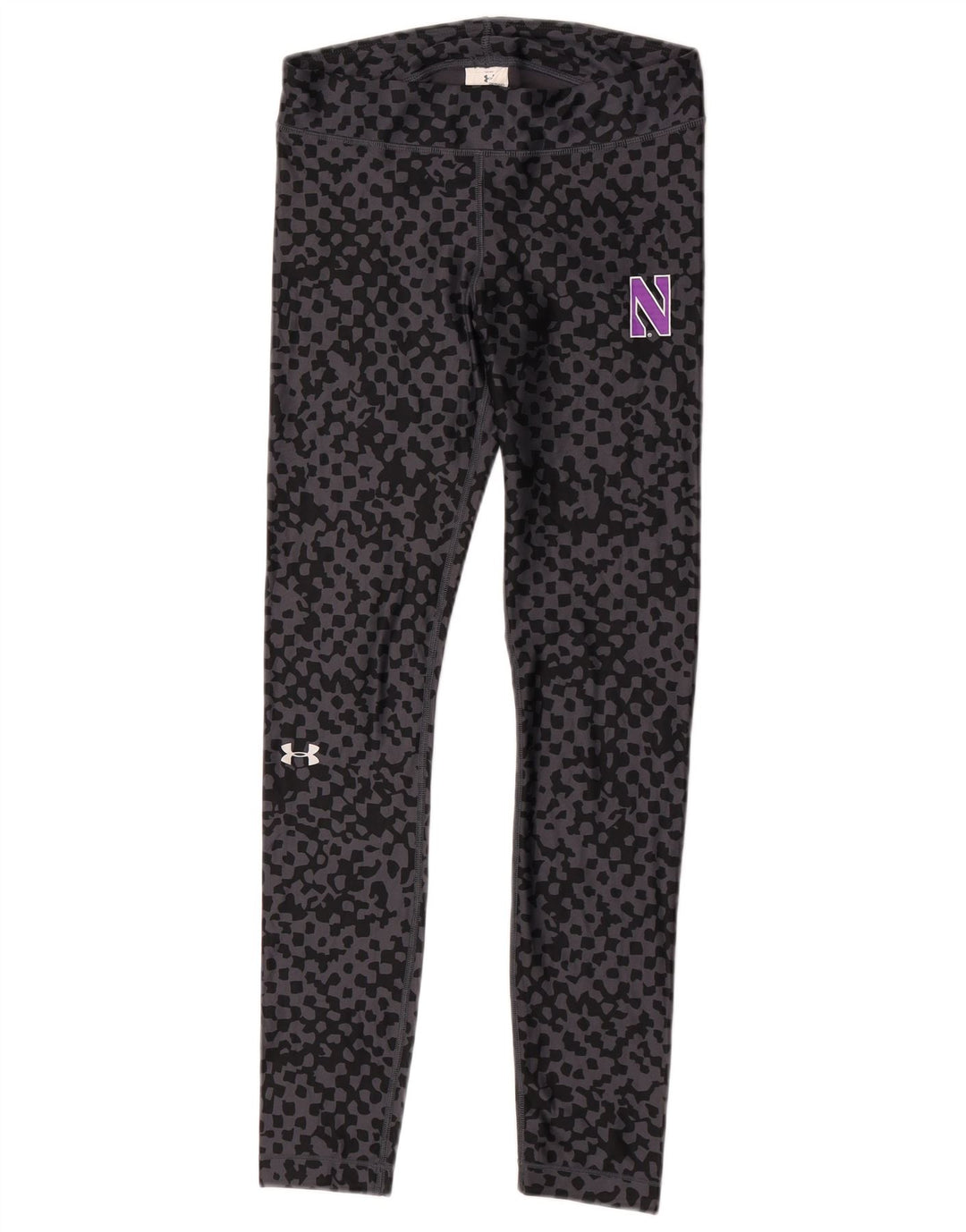 Under Armour Womens Leggings UK 12 Medium Grey Geometrisk Polyester