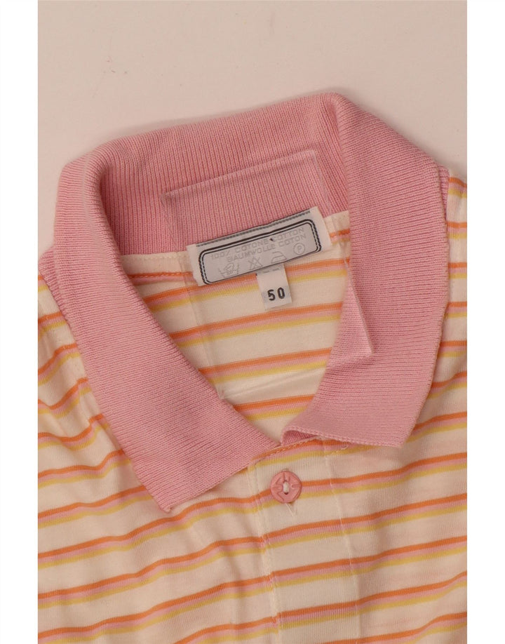 Stefanel Herre Polo Shirt IT 50 Medium Flerfarvet Stribet Bomuld