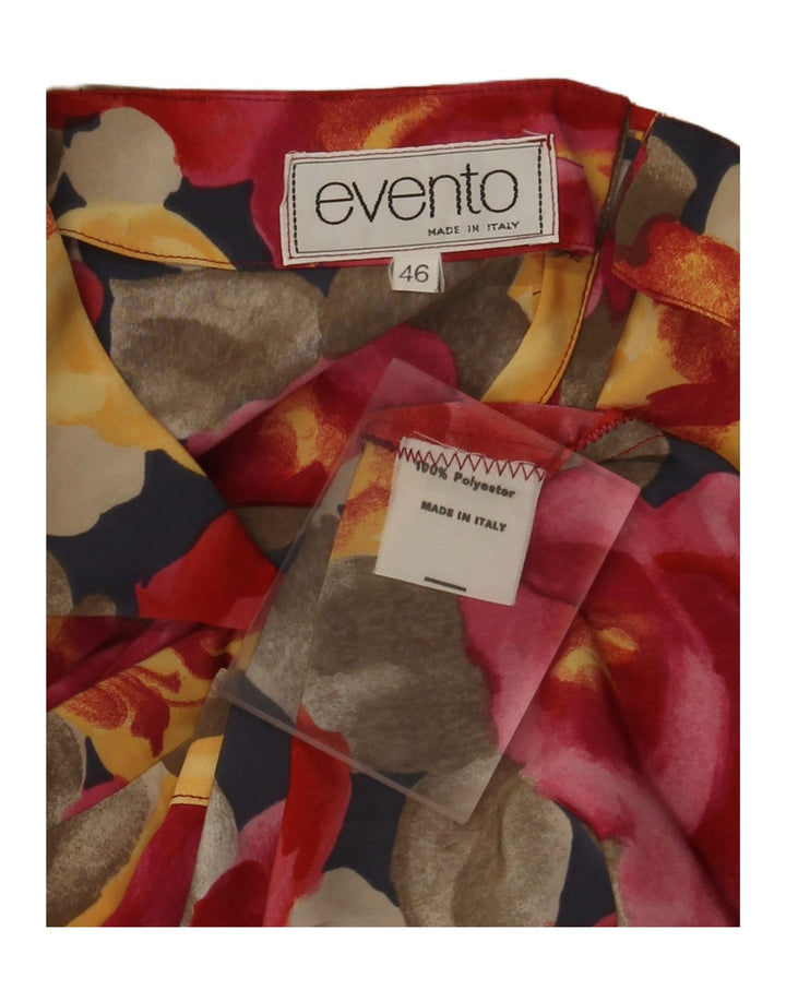 Vintage damebluse top IT 46 stor flerfarvet blomsterpolyester
