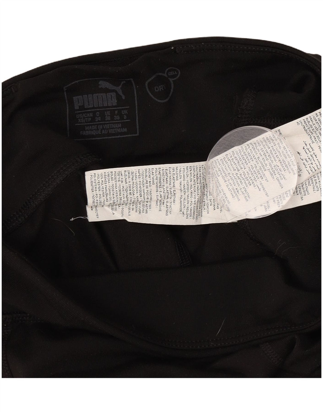 Puma Womens Leggings UK 8 Small Black Polyester