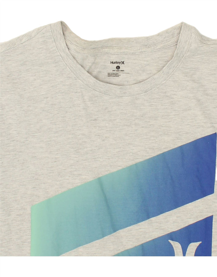 HURLEY Mens Graphic T-Shirt Top Large Grey Cotton Vintage Hurley and Second-Hand Hurley from Messina Hembry 