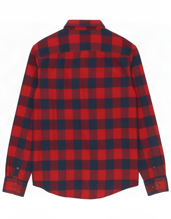 Penguin Herre Regular Fit Flannel Shirt Small Red Gingham Cotton
