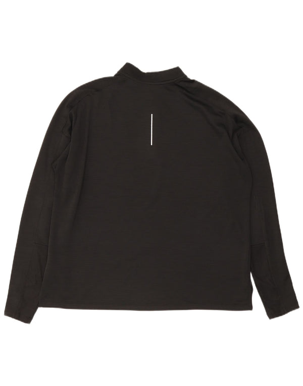 Nike Herre Running Zip Neck Top Langærmet XL Sort Polyester Sports