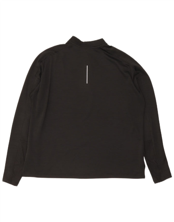 Nike Herre Running Zip Neck Top Langærmet XL Sort Polyester Sports