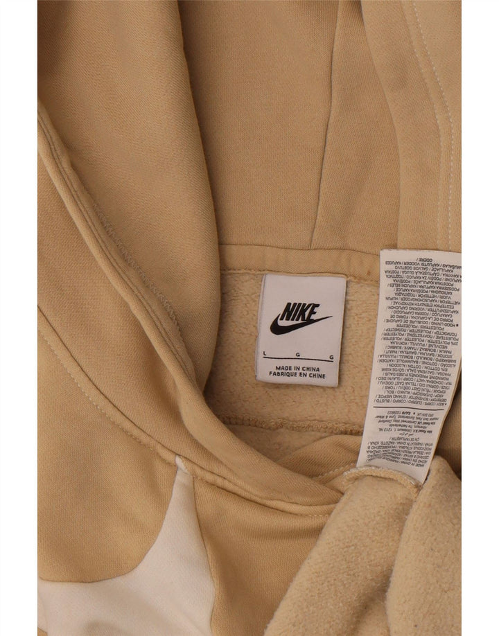 Nike grafisk hættetrøje til mænd, stor beige bomuld