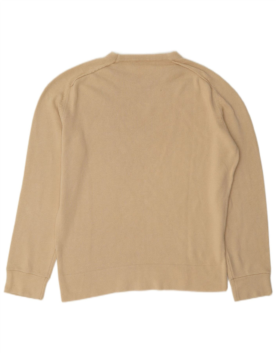 Calvin Klein Dame Regular Fit Crew Neck Jumper Sweater UK 12 Medium Beige