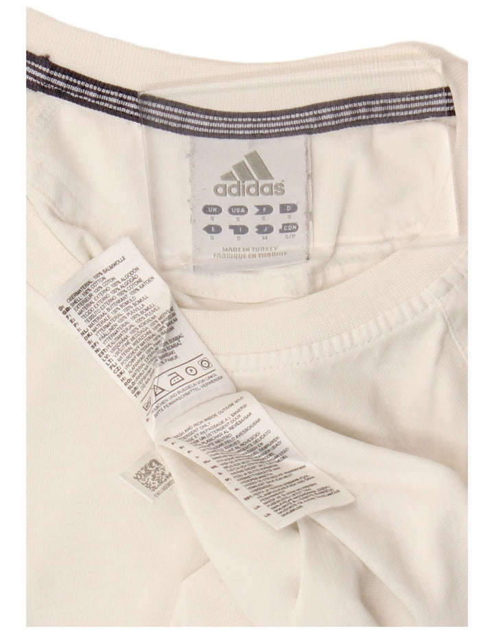 Adidas Herre T-shirt Top Small Off White Bomuld