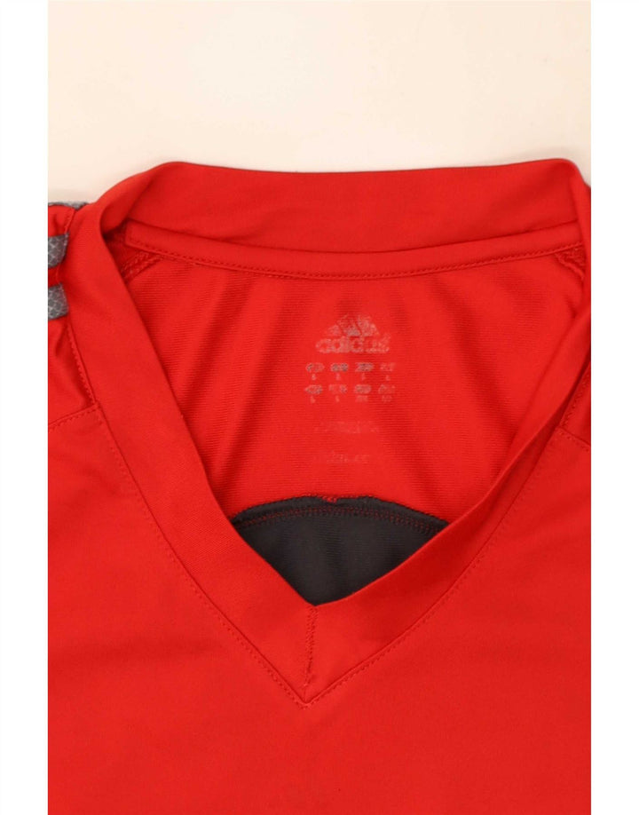 Adidas Herre T-Shirt Top Stor Rød Colourblock Polyester