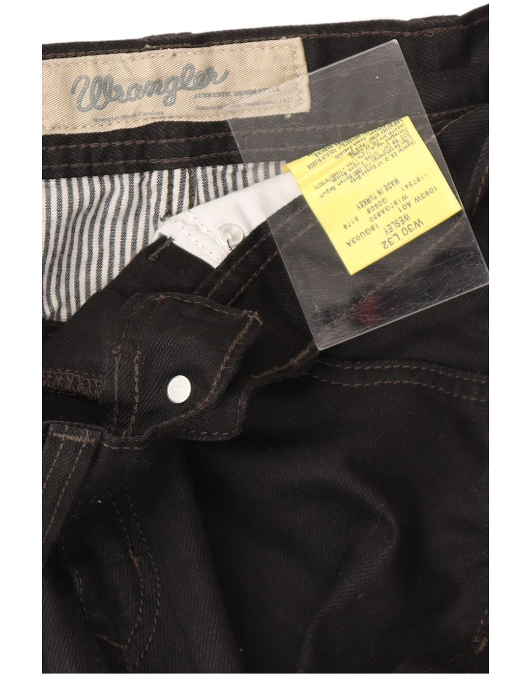 WRANGLER Herre Wesley Straight Jeans W30 L32 Sort Bomuld