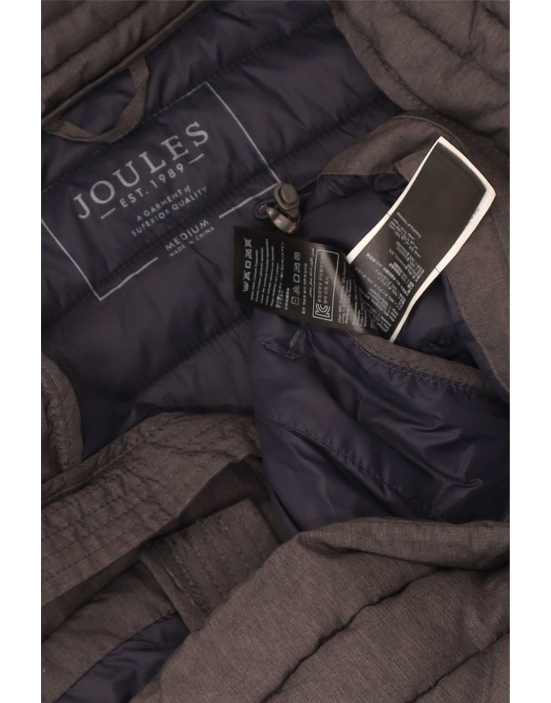 Joules Herre Polstret Gilet UK 38 Medium Grå Polyamid