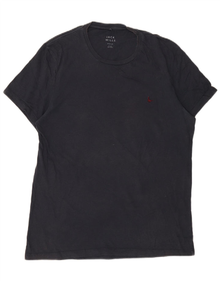 Jack Wills Herre T-shirt Top Medium Marineblå Bomuld