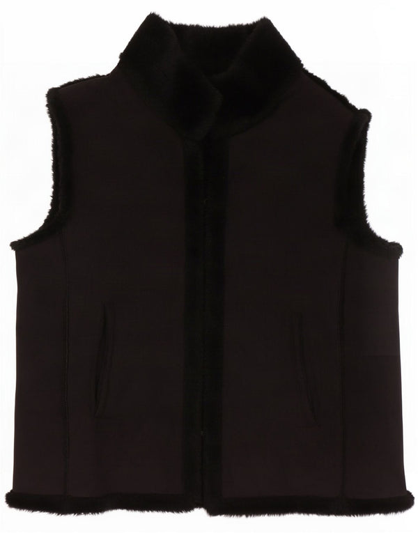 Bromley Womens Sherpa Gilet UK 14 Large Black Polyester