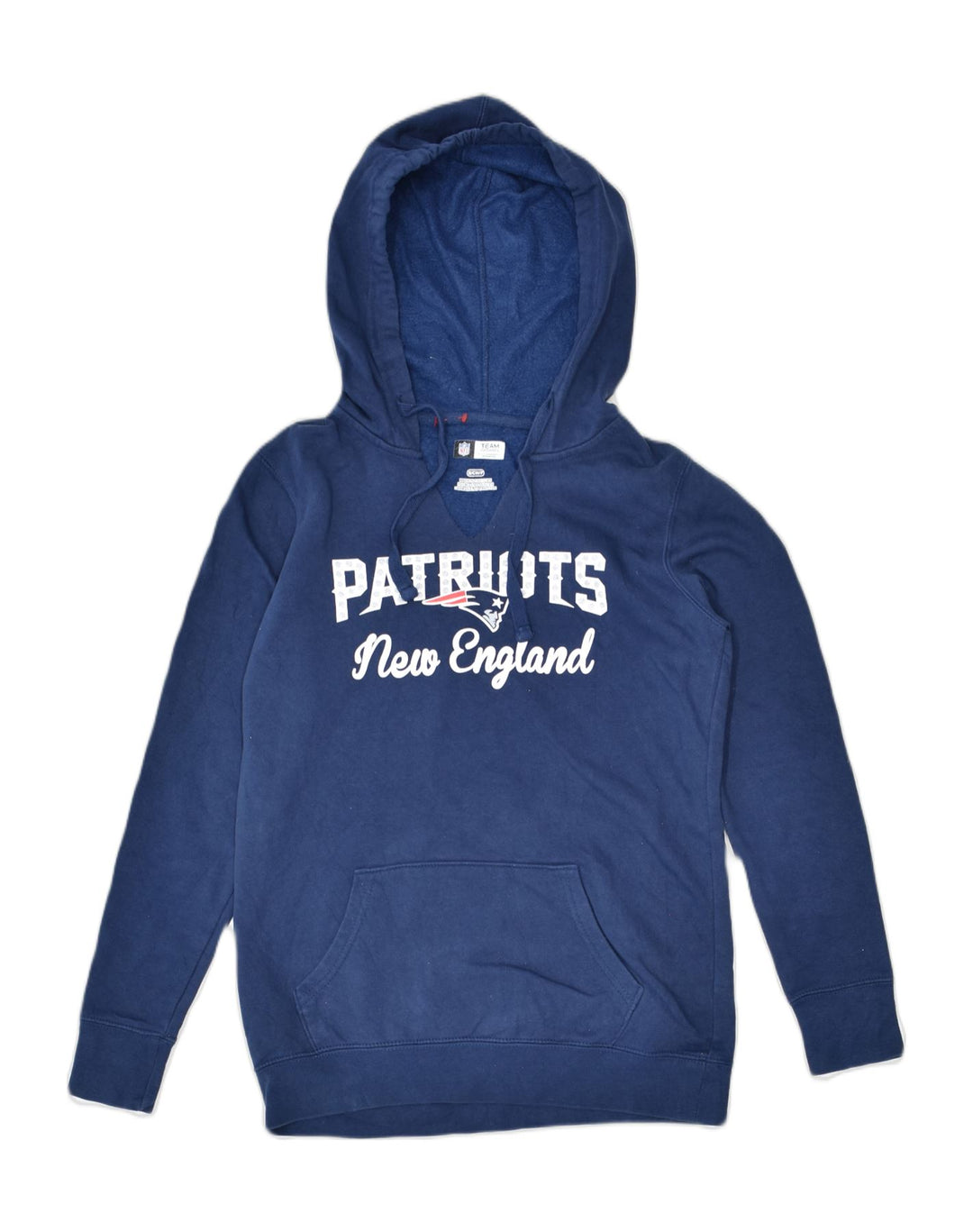 NFL Womens Graphic Hoodie Jumper UK 10 Small Blue Cotton | Vintage | Thrift | Second-Hand | Used Clothing | Messina Hembry 