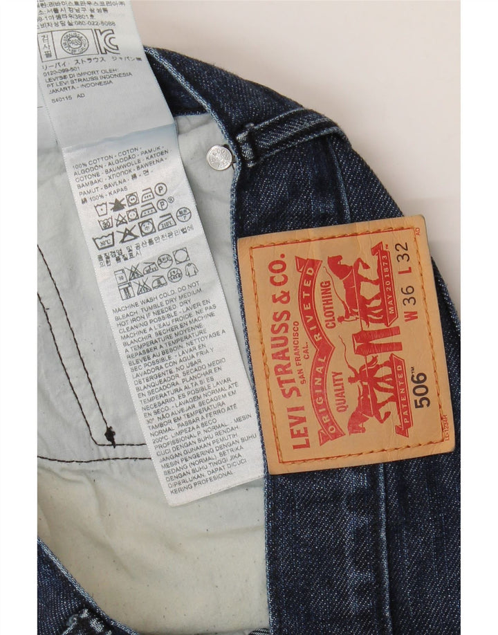 Levi's herre 506 lige jeans W36 L32 marineblå bomuld