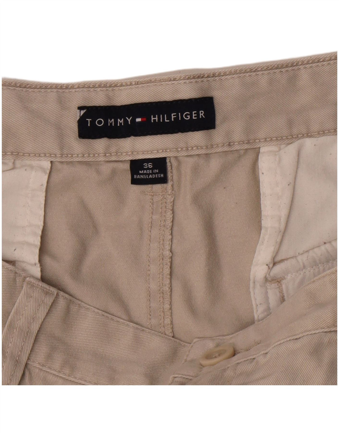 Tommy Hilfiger Herre Cargo Shorts W36 Stor Beige Bomuld