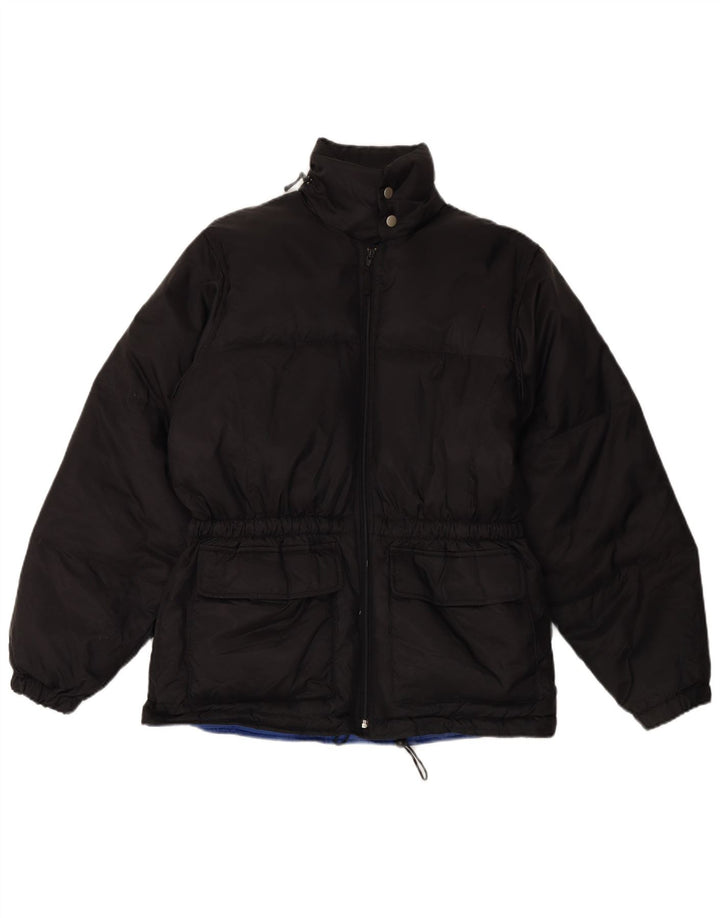 Vintage polstret herrejakke UK 38 Medium Black Polyester