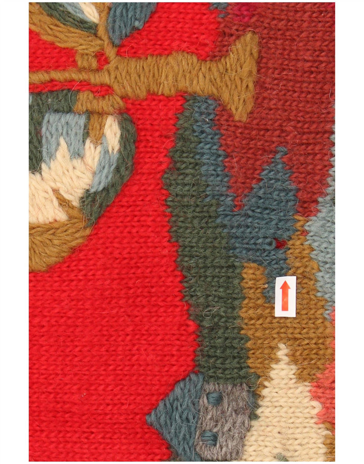 ICELANDIA Dame Oversized Turtle Neck Jumper Sweater UK 10 Small Red