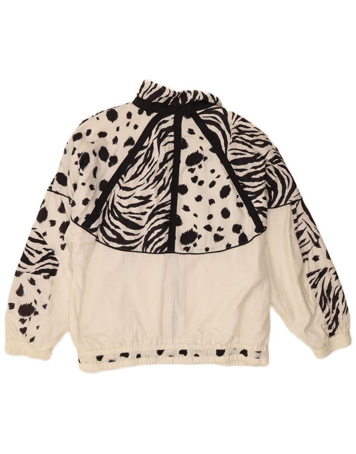 EVR Womens Oversized træningsdragt Topjakke UK 16 Stort hvidt dyreprint
