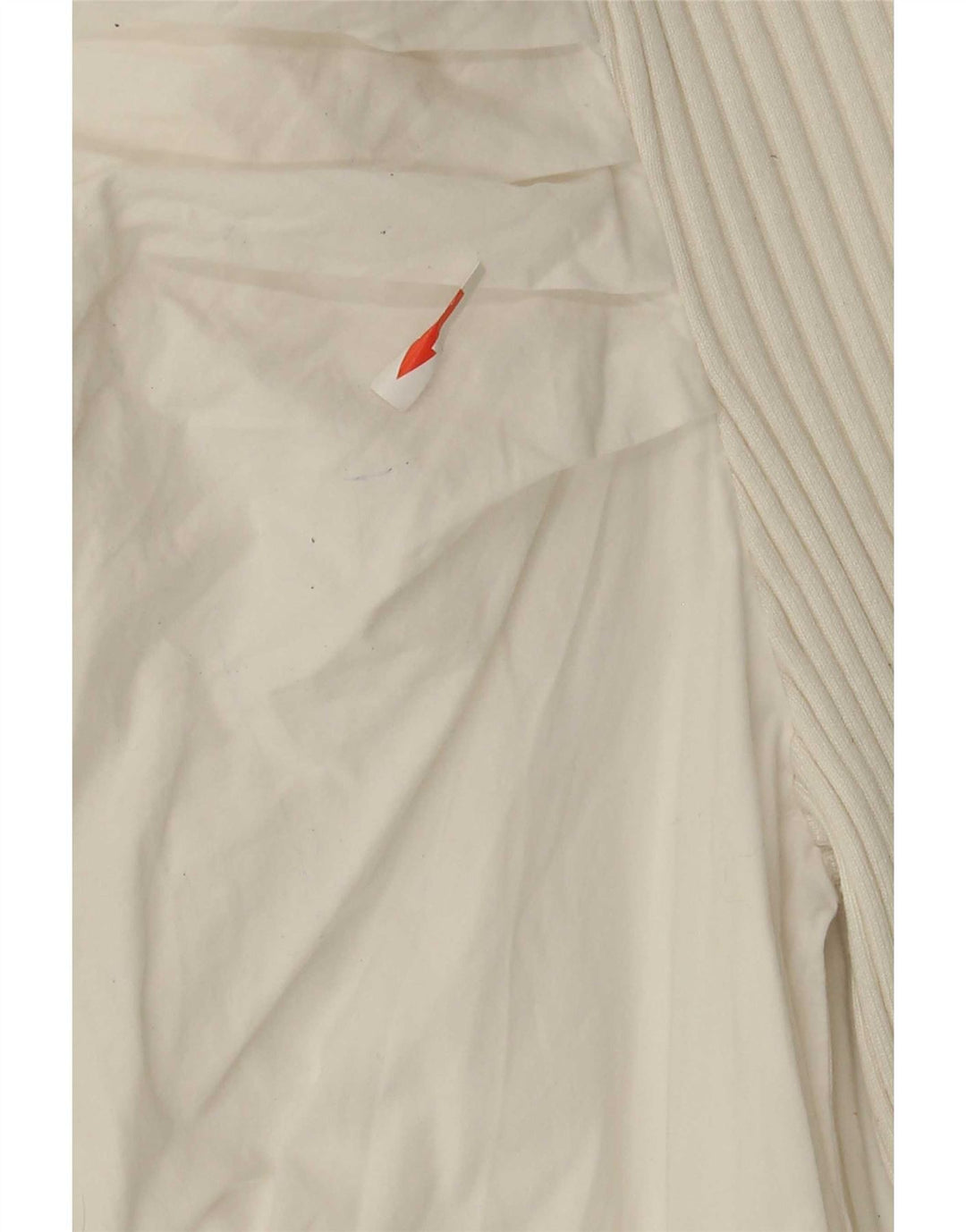 Zara Womens Crop Langærmet Bluse Top UK 12 Medium White Bomuld