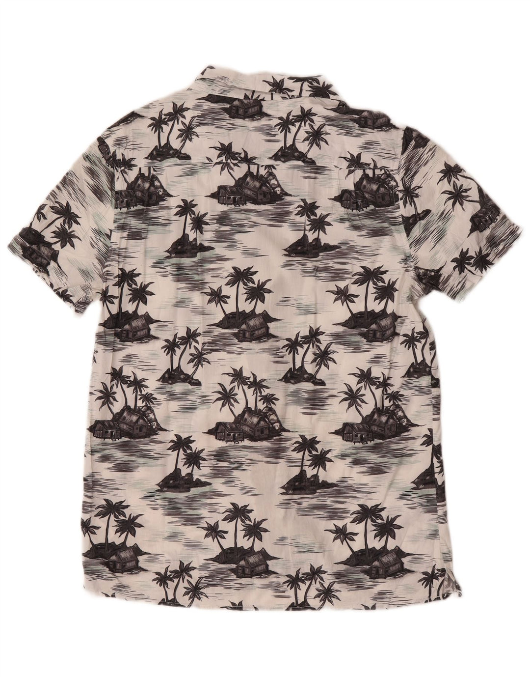 French Connection Herre Kortærmet Classic Fit skjorte Medium White Hawaiian