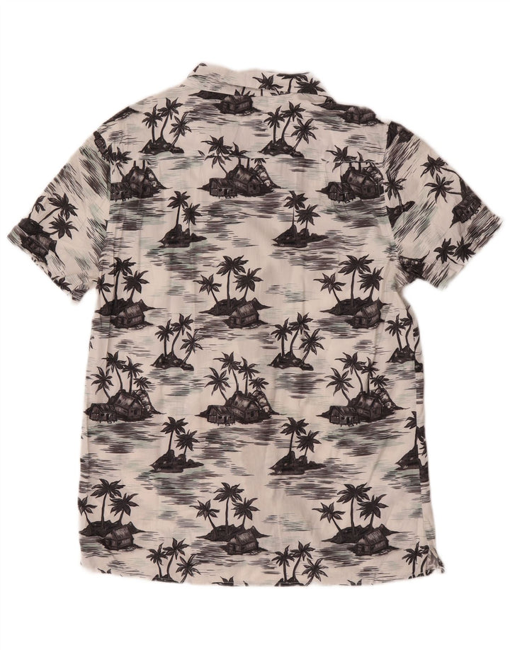 French Connection Herre Kortærmet Classic Fit skjorte Medium White Hawaiian