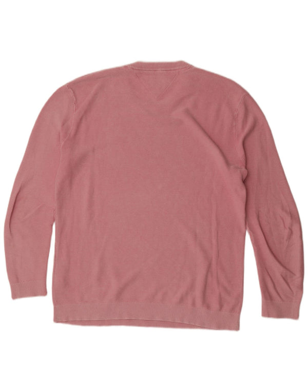Tommy Hilfiger Herre Crew Neck Jumper Sweater Large Pink