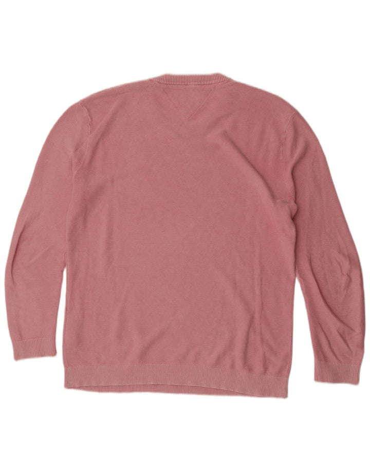 Tommy Hilfiger Herre Crew Neck Jumper Sweater Large Pink