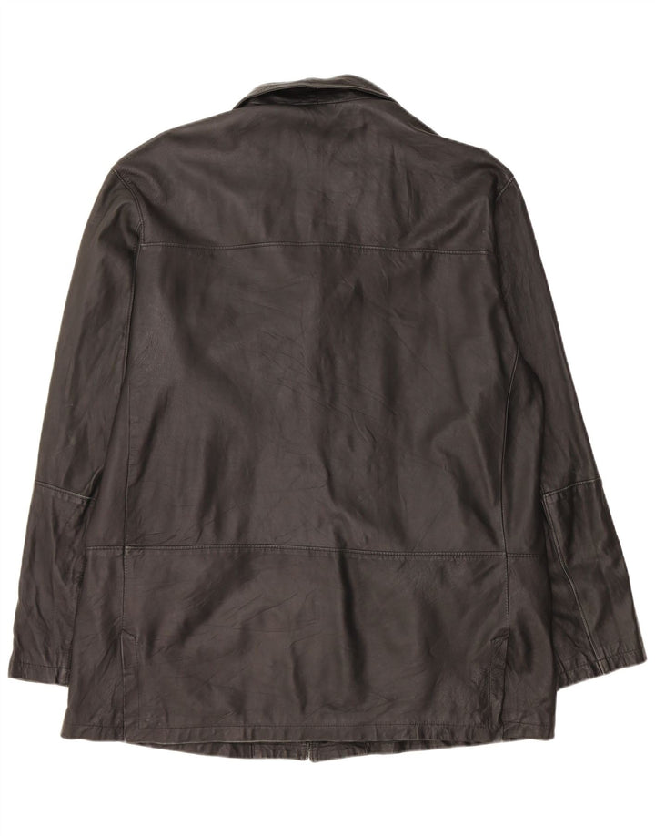 Bizzarro Herre 3 Button Blazer Jacket IT 54 2XL Sort Læder