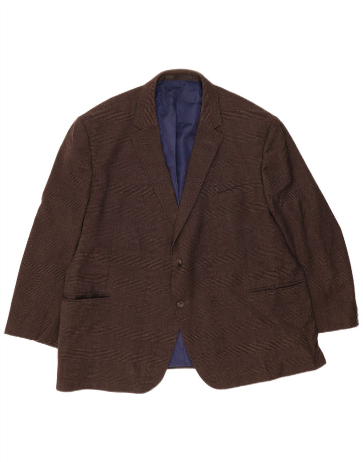 Marks & Spencer Herre 2-knaps blazerjakke UK 52 3XL Brown Houndstooth