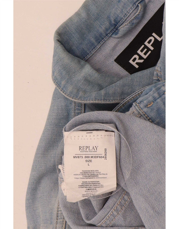 Replay Herre Denim Jacket UK 40 Large Blue Cotton