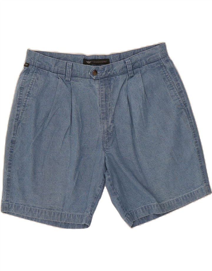 DOCKERS Mens Pegged Denim Shorts W38 XL Blue Viscose Vintage Dockers and Second-Hand Dockers from Messina Hembry 