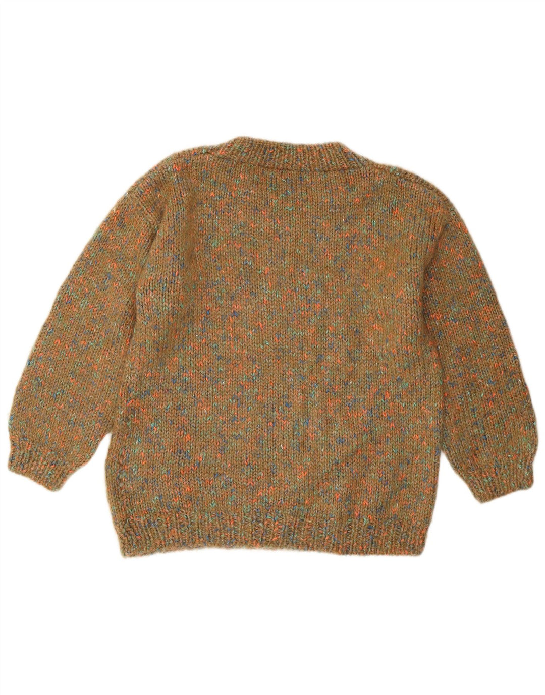 Vintage dame sweater med rund hals DK 12 Medium Green Flecked