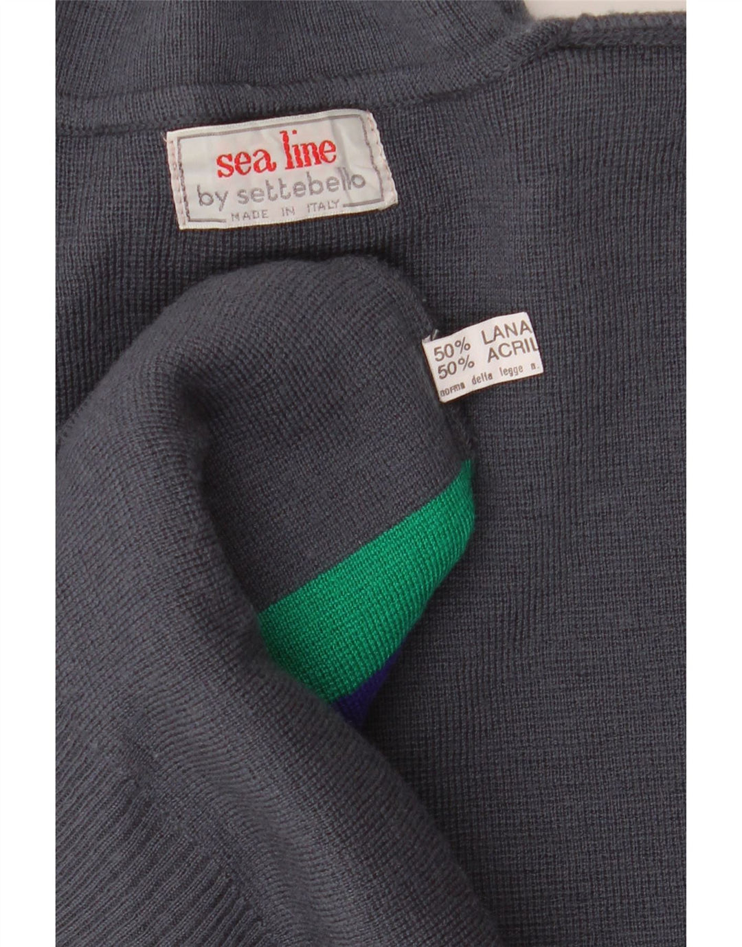 SETTEBELLO Herre Polo Neck sweater Stor Grå Colourblock Uld