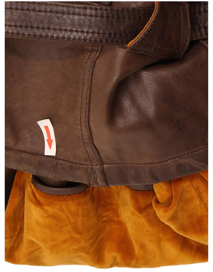 Jean Gabriel Militær læderjakke til kvinder IT 48 XL Brun