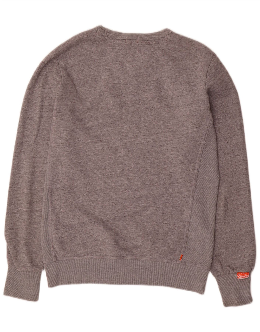 SUPERDRY Sweatshirt-trøje til mænd, stor grå flækket bomuld