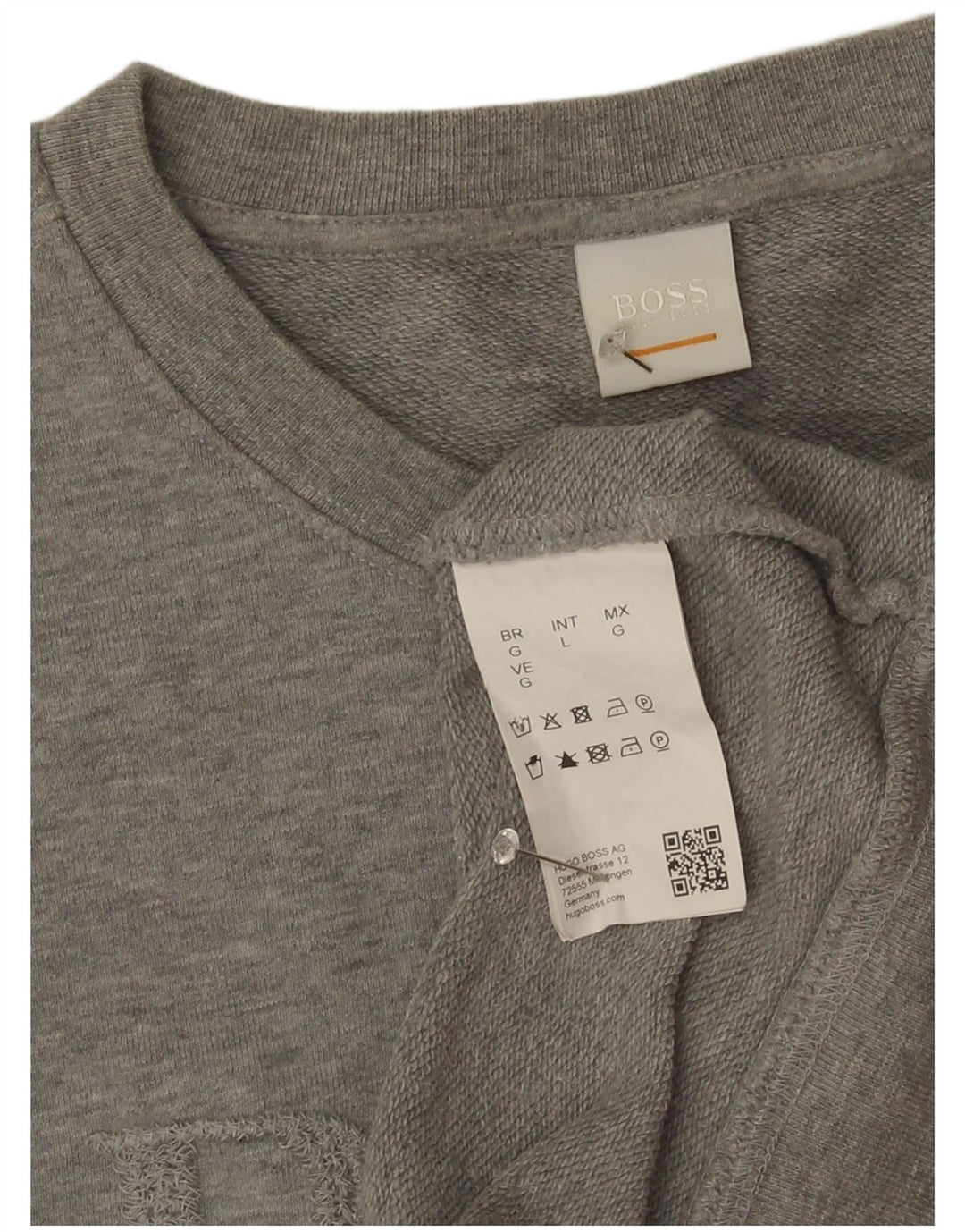 Hugo Boss Dame Grafisk Sweatshirt Jumper UK 16 Stor Grå Bomuld