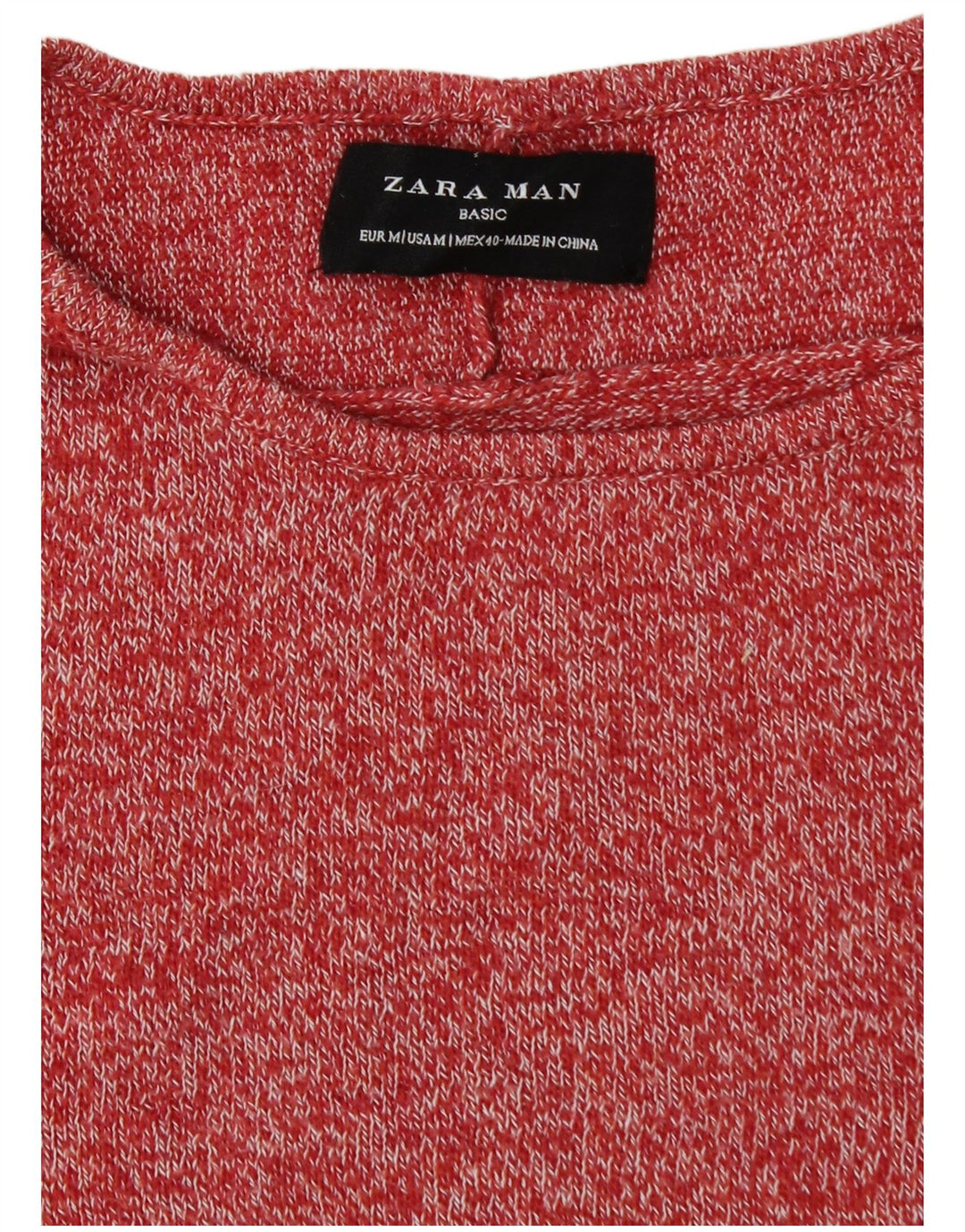 Zara Herre trøje med rund hals, Medium Rød Flecked