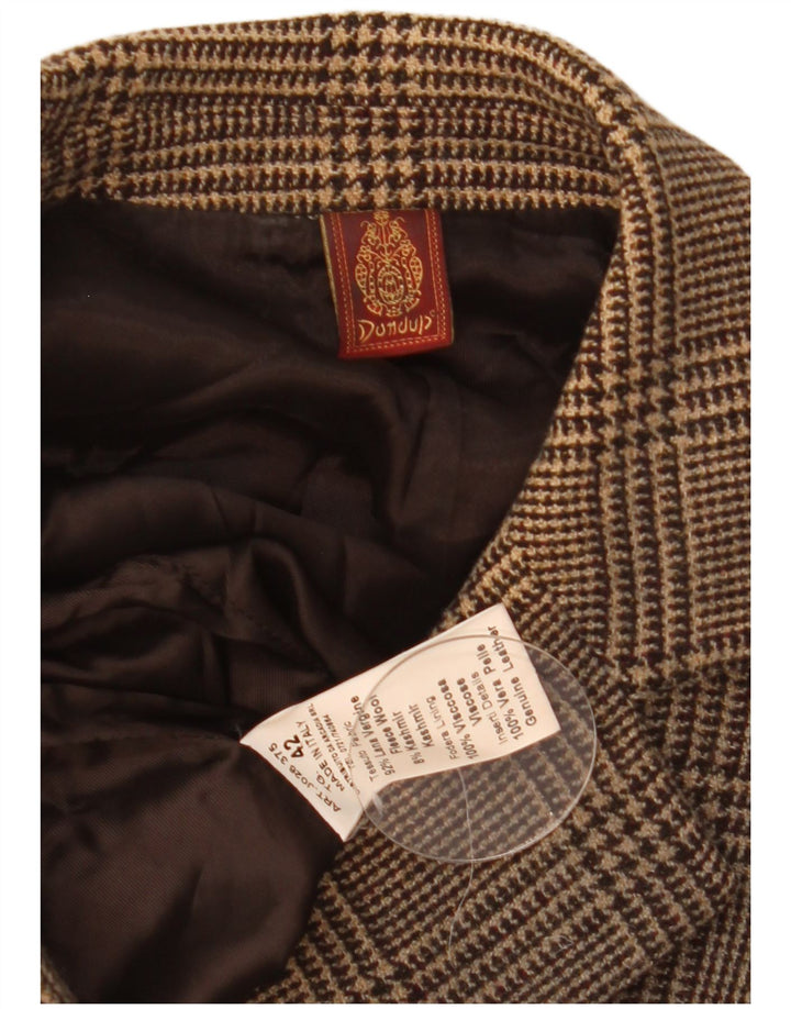 Dondup Dame 6 Button Blazer Jacket IT 42 Medium Brown Houndstooth Uld