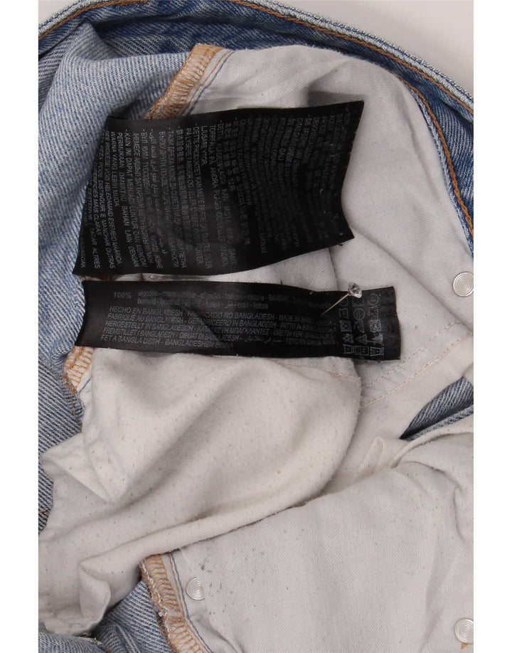 Zara Herre Distressed Cropped Jeans EU 42 Large W32 L25 Blue Cotton