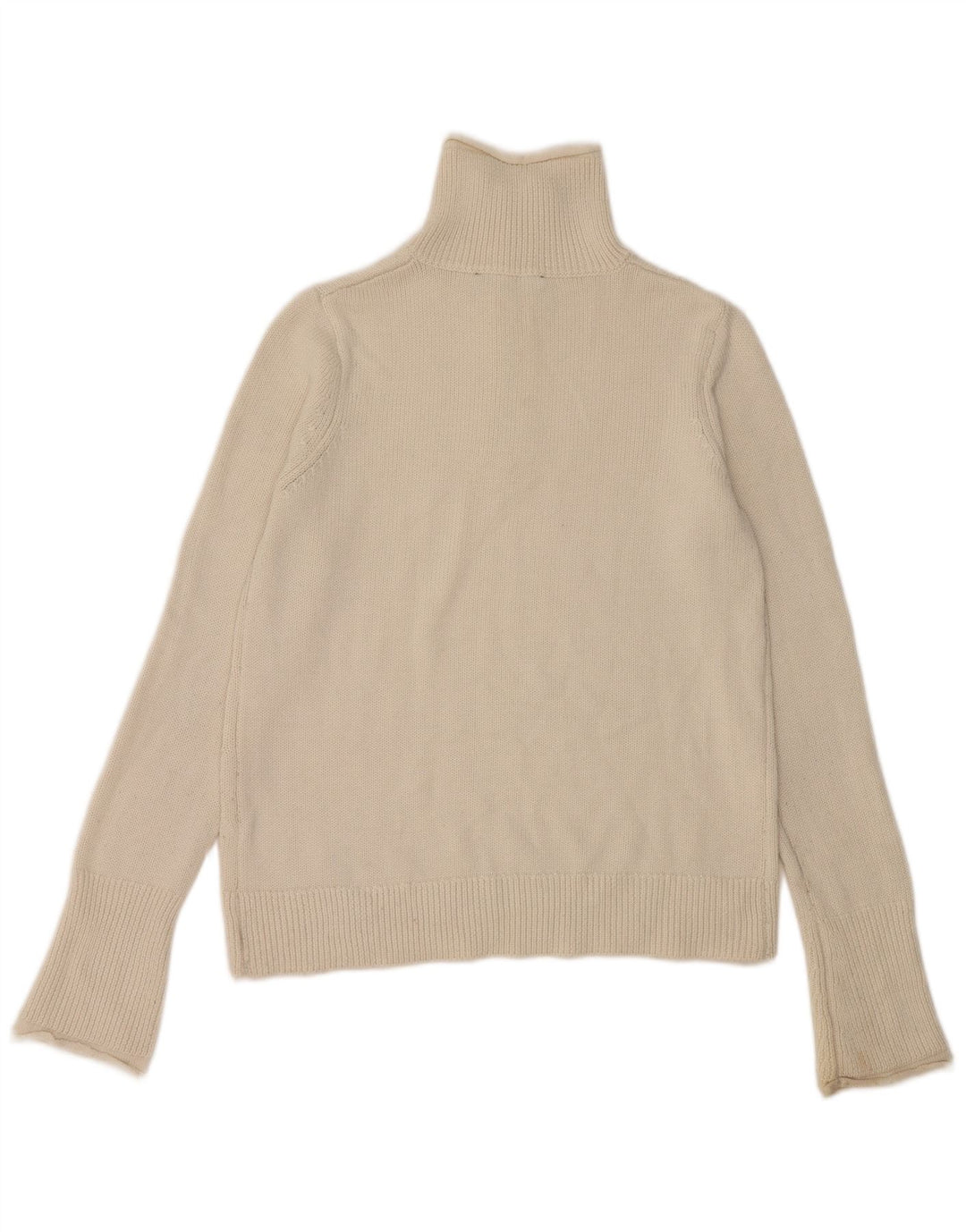 Zara Dame Zip Neck Jumper Sweater UK 14 Large White