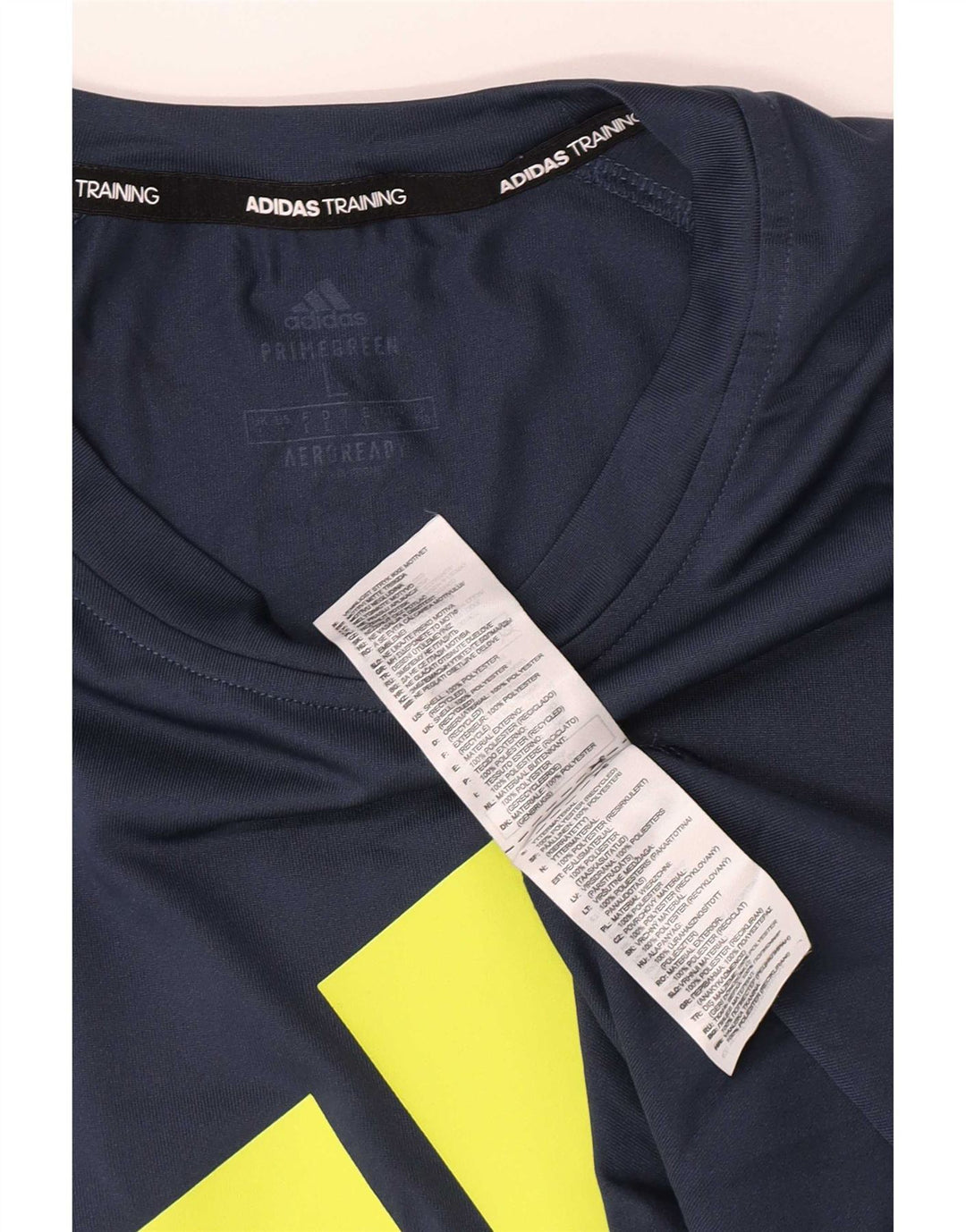 Adidas Herre Regular Graphic T-Shirt Top Large Navy Blue Colourblock