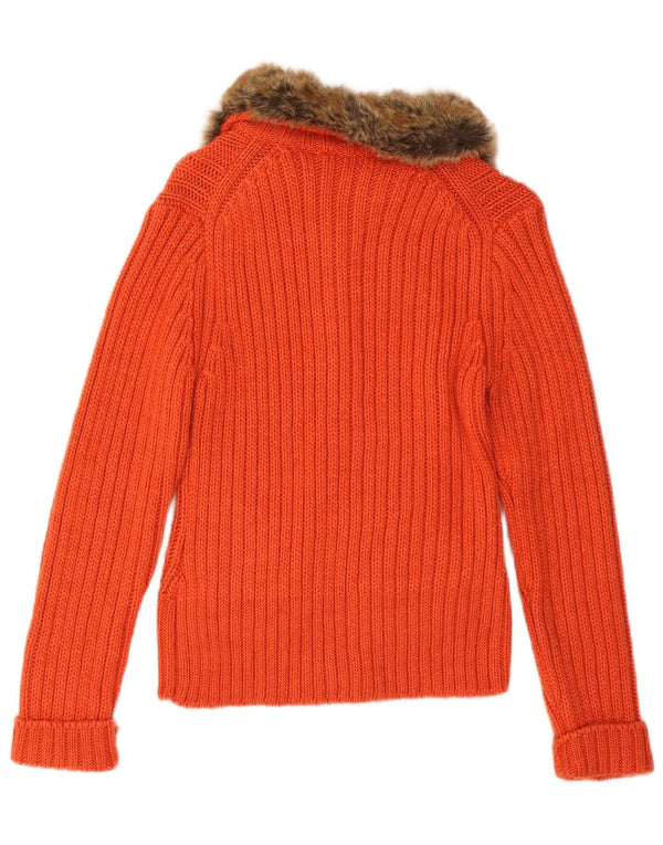 PROMOD Dame cardigan sweater UK 12 Medium Orange Uld