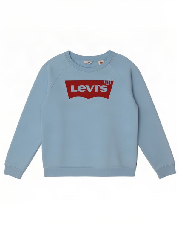 Levi's Herre Grafisk Oversized Sweatshirt Jumper UK 6 XS Blå Bomuld