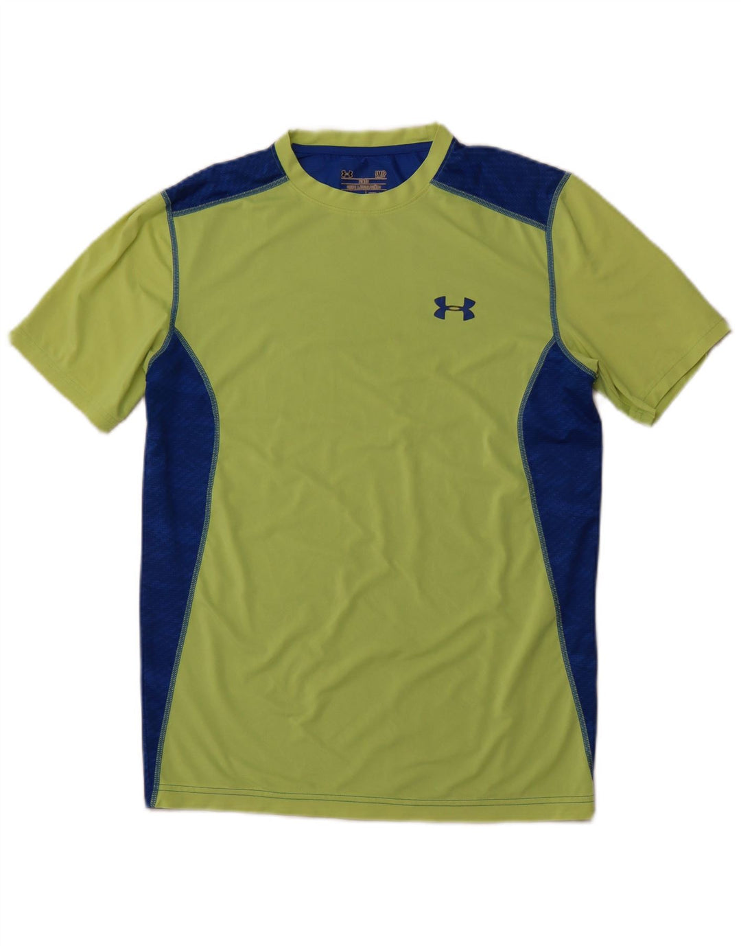 UNDER ARMOUR Herre Heat Gear T-Shirt Top Lille Grøn Colourblock
